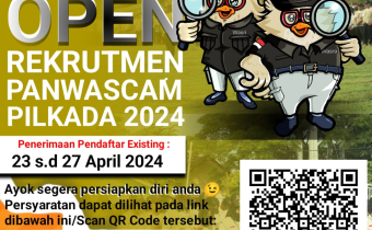 Pengumuman Rekrutmen Anggota Panwaslu Kecamatan Existing Pemilihan Tahun 2024